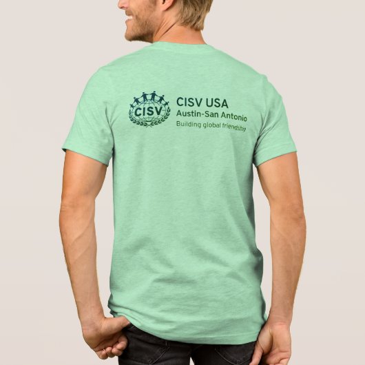 CISV Austin: "Ik hou zoveel van CISV." Tri-Blend Shirt (Achterkant)