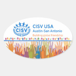 CISV Austin Logo Bumper/Computer (Set van 4) Ovale Sticker