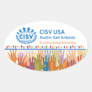 CISV Austin Logo Bumper/Computer (Set van 4) Ovale Sticker