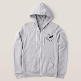 CISV Austin Mannen Zipper Hoodie met ATX Bat Motif
