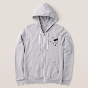 CISV Austin Mannen Zipper Hoodie met ATX Bat Motif