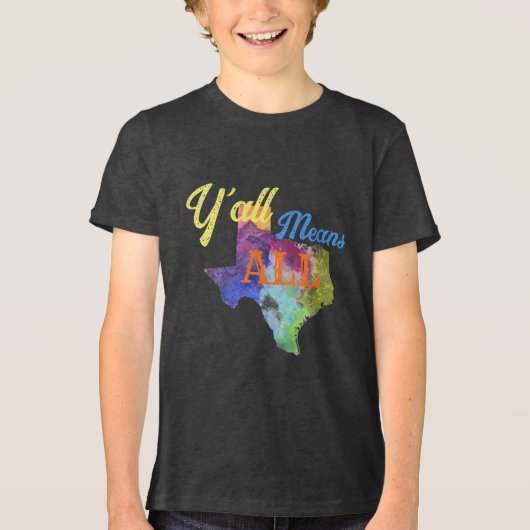 CISV Austin "Y'all Means All" Kind Tri-Blend Shirt (Voorkant)
