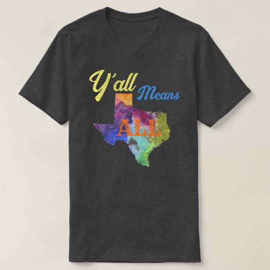 CISV Austin "Y'all Means All"-Mannen T-shirt (Design voorkant)
