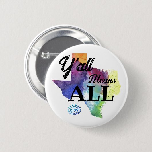 CISV Austin "Y'all Means All" Ronde Button 5,7 Cm (Voorkant /achterkant)
