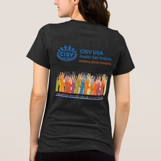 CISV Austin "Y'all Means All" Vrouwen Tri-Blend Shirt (Achterkant)