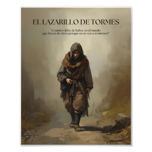 Cita de "El Lazarillo de Tormes" Foto Afdruk (Voorkant)
