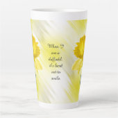 Citaat:  "Als ik een daffodil zie.."  Floral Foto Latte Mok (Voorkant)