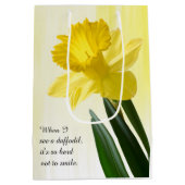 Citaat:  "Als ik een daffodil zie.."  Vloeiende ha Medium Cadeauzakje (Achterkant)