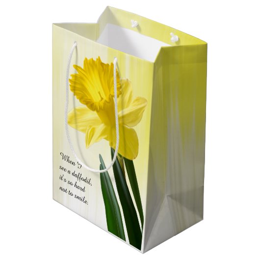 Citaat:  "Als ik een daffodil zie.."  Vloeiende ha Medium Cadeauzakje (Achterkant Gekanteld)