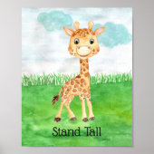 Citaat babyspeelgoed giraffe staat hoog kinderkame poster (Voorkant)