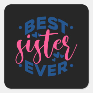 Citaat - Beste zuster - donker Vierkante Sticker