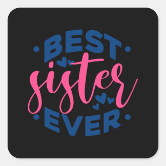Citaat - Beste zuster - donker Vierkante Sticker