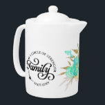 Citaat blauwgroen & Gold Floral reeks Theepot<br><div class="desc">Eigen theepot</div>