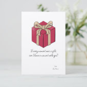 Citaat Cadeaubon Valentijnsdag flat bedankt kaart (Staand voorkant)