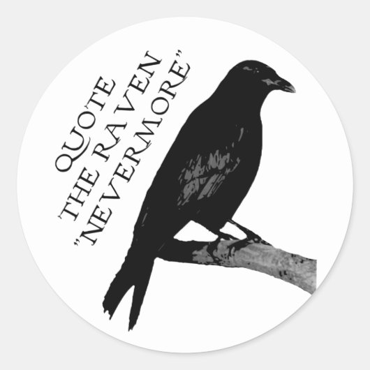Citaat de Raven Ronde Sticker (Voorkant)