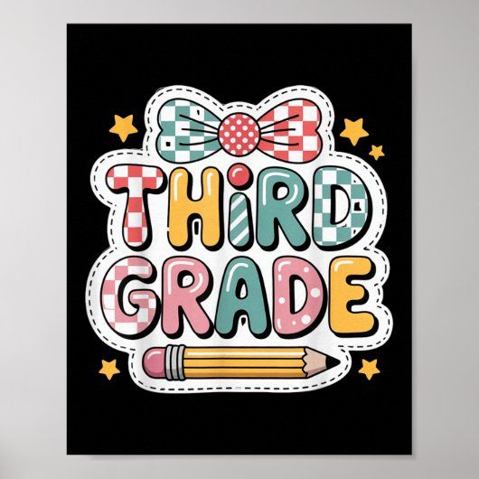 Citaat Derde Klas Coquette Strik Terug Naar School Poster (Voorkant)