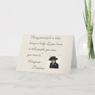 Citaat die van Margaret Thatcher het "krachtig… Kaart