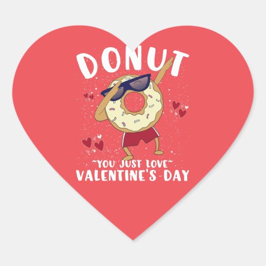 Citaat Donut Valentijnsdag Hart Sticker (Voorkant)