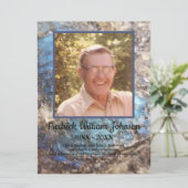 Citaat Foto Blue Green Labradorite Funeral Programmakaart (Staand voorkant)