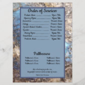 Citaat Foto Blue Green Labradorite Funeral Programmakaart (Achterkant)