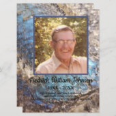 Citaat Foto Blue Green Labradorite Funeral Programmakaart (Voorkant / Achterkant)