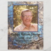 Citaat Foto Blue Green Labradorite Funeral Programmakaart (Voorkant)