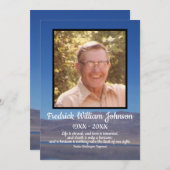 Citaat Foto Lake en Mountain Achtergrond Begrafeni Programmakaart (Voorkant / Achterkant)