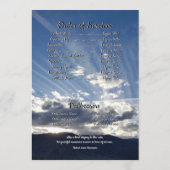 Citaat Foto Sunset met Cloud Lines Funeral Programmakaart (Achterkant)