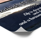 Citaat Foto Zonsondergang met wolkenlijnen Funeral Poster (Hoek)