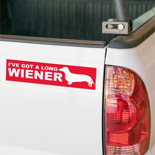 Citaat Funny Dachshund (AKA Wiener Dog) Bumpersticker (Op Truck)