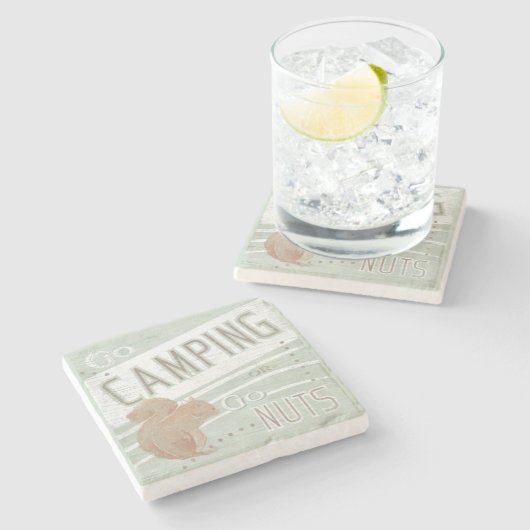 Citaat | Ga kamperen of trek Stenen Onderzetter (Zijkant)