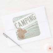 Citaat | Ga kamperen of trek Vierkante Sticker (Envelop)