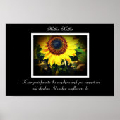 citaat Hellen Keller Sunflower Poster (Voorkant)