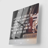 Citaat: Het leven is als een camera Vierkante Klok (Hoek)