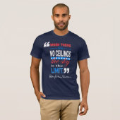 Citaat Hillary Clinton "When there are no plafonds T-shirt (Voorkant volledig)