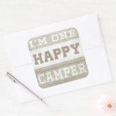 Citaat | Ik ben een Happy Camper Vierkante Sticker (Envelop)