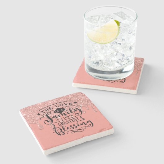 Citaat Inspirerend gezinstoelagen Stenen Onderzetter (Zijkant)