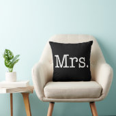 Citaat Jubileum van Black and White Mrs Wedding Kussen (Stoel)