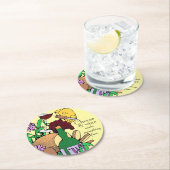 Citaat kaas- en wijnovers ronde kartonnen onderzetter (Insitu)