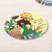 Citaat kaas- en wijnovers ronde kartonnen onderzetter (Gebogen)