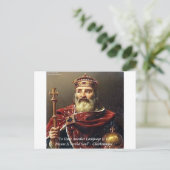 Citaat Karel de Grote en Famous Talen Briefkaart (Staand voorkant)