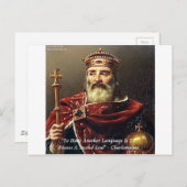 Citaat Karel de Grote en Famous Talen Briefkaart (Voorkant / Achterkant)