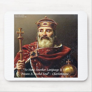 Citaat Karel de Grote en Famous Talen Muismat