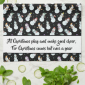 Citaat Kinder kerstman in Pet Black/White Theedoek (Gevouwen)