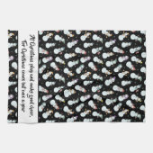 Citaat Kinder kerstman in Pet Black/White Theedoek (Horizontaal)