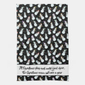 Citaat Kinder kerstman in Pet Black/White Theedoek (Verticaal)