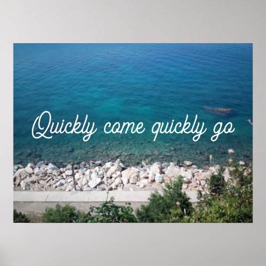 Citaat Kort snel komt poster oceaan (Voorkant)