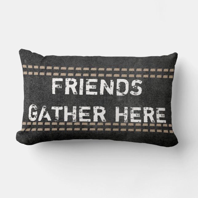 citaat kussen rustige chic vrienden verzamelen hie (Voorkant)