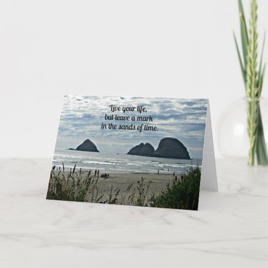 Citaat: Leef je leven, maar laat een teken achter  Kaart (Voorkant)
