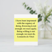 citaat leonardo da vinci briefkaart (Staand voorkant)
